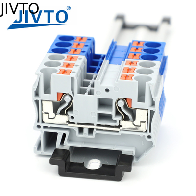 PT6 Push-in Terminal Block Din Rail 6mm2 Schroefloze veervoer via connector Draad Elektrische strook stekker