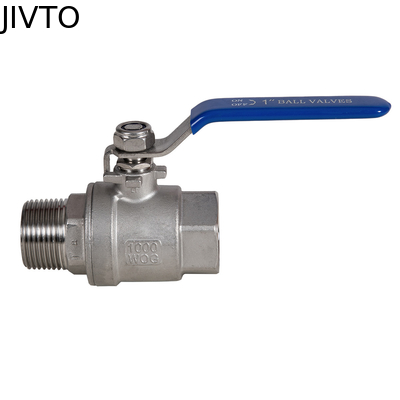 JIVTO Twee-Piece Ball Valve met hefboomhandgreep. Roestvrij staal, NPT-poort, ANSI-norm.